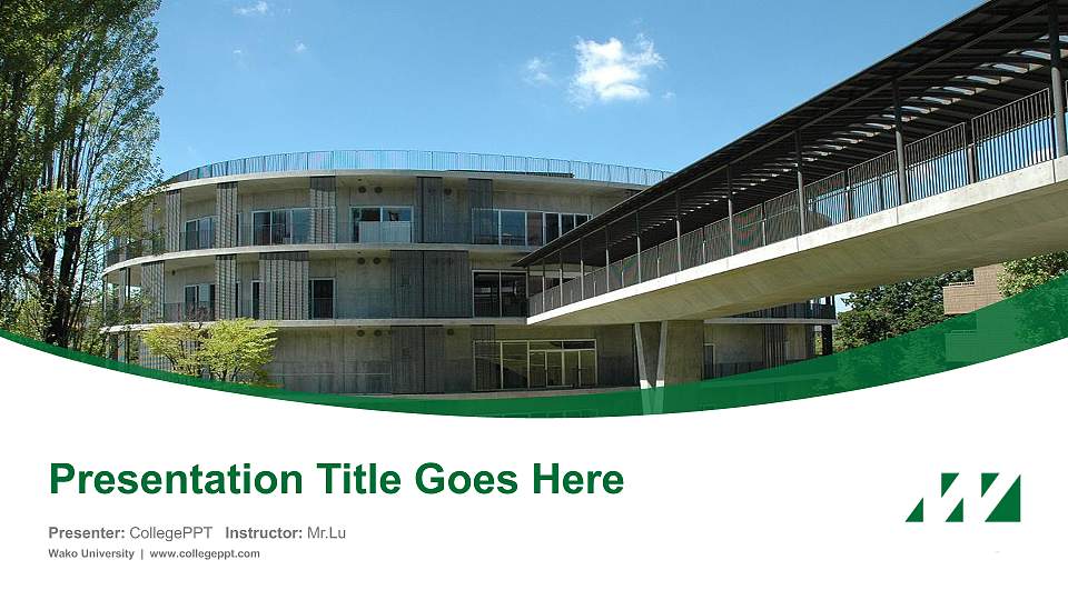 Wako University Course/Courseware Creation PPT Template16:9 ratio PPT effect preview image