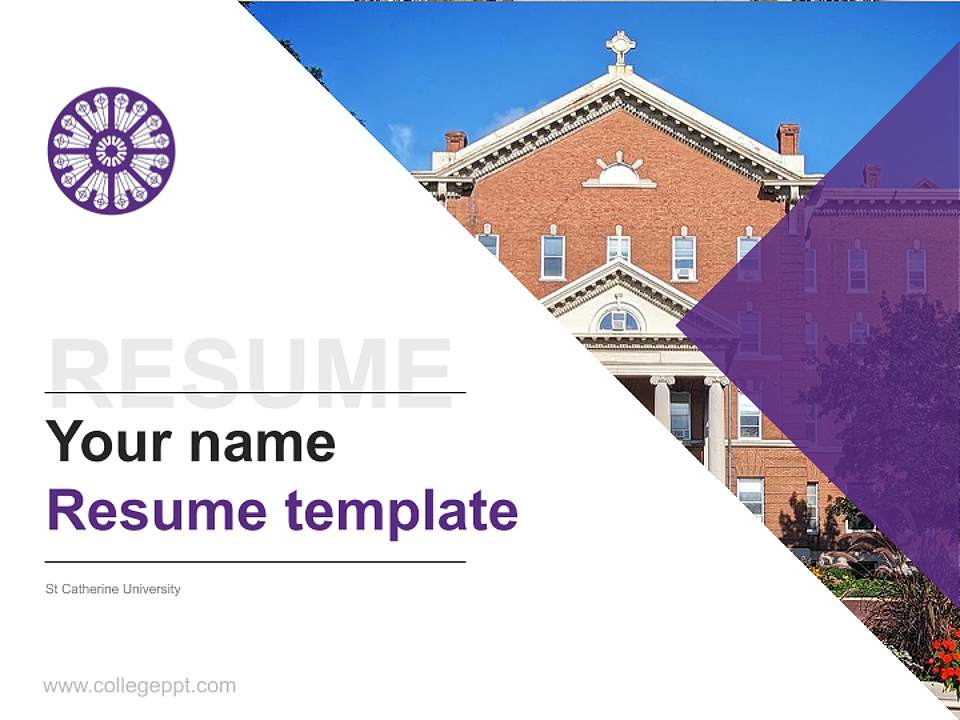 St.Catherine University Resume PPT Template4:3 ratio PPT effect preview image5