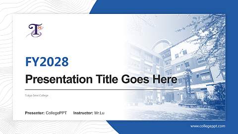 Tokyo Seiei College Academic Presentation/Research Findings Report PPT Template