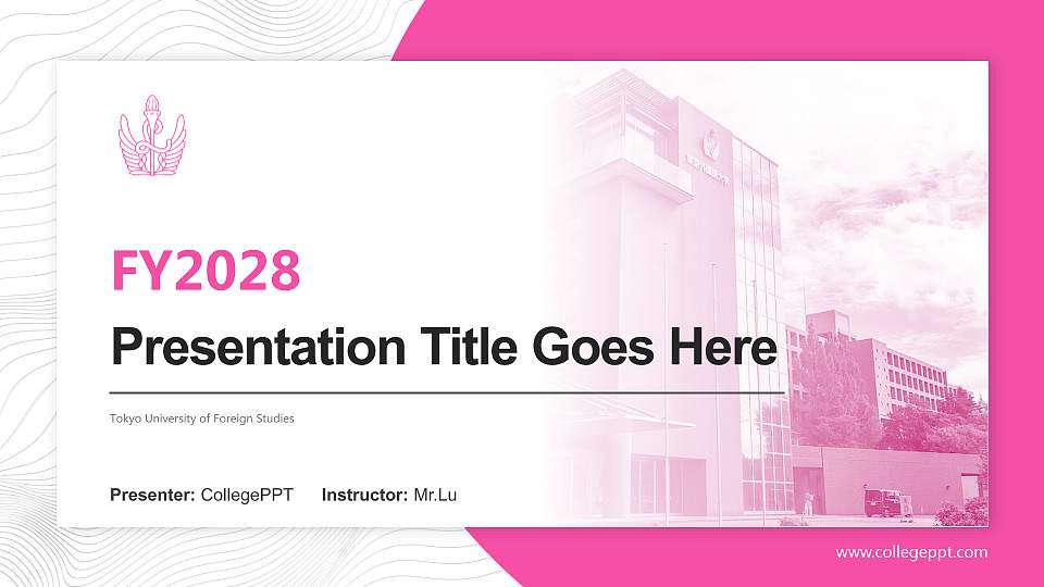 Tokyo University of Foreign Studies Academic Presentation/Research Findings Report PPT Template16:9 ratio PPT effect preview image