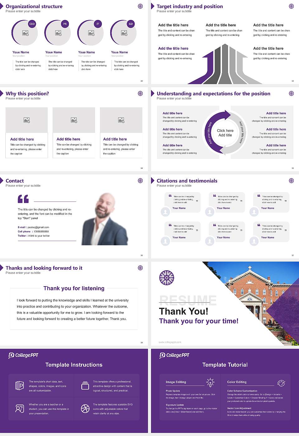 St.Catherine University Resume PPT Template16:9 ratio PPT effect preview image4