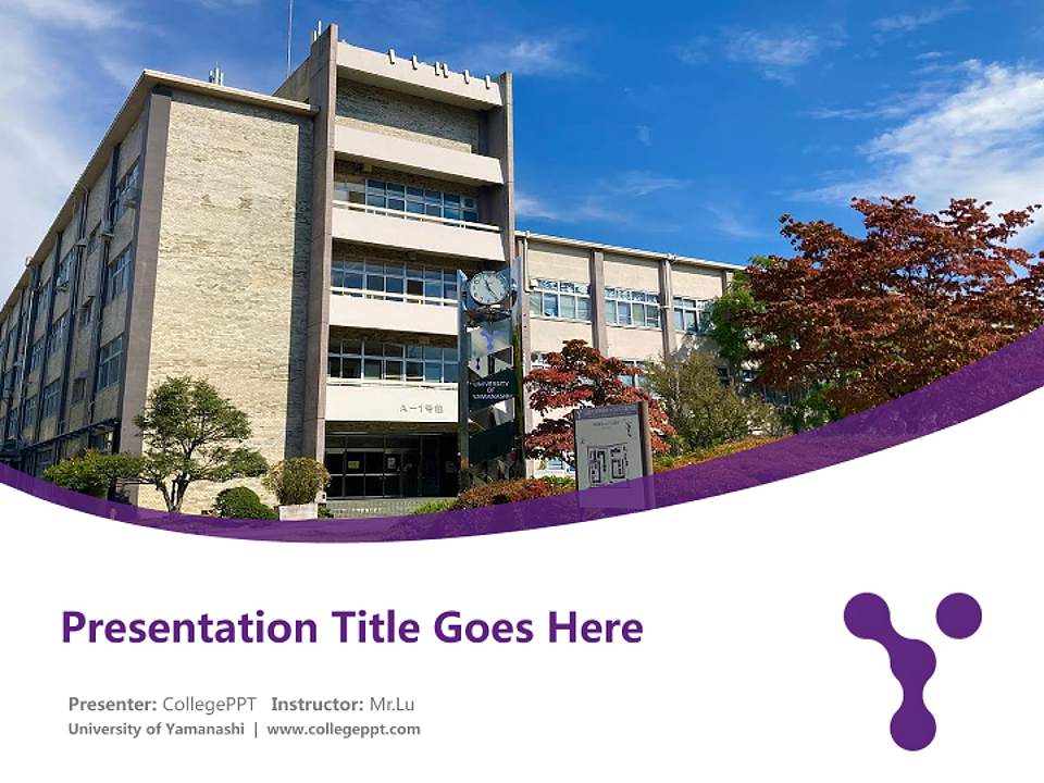 University of Yamanashi Course/Courseware Creation PPT Template4:3 ratio PPT effect preview image5