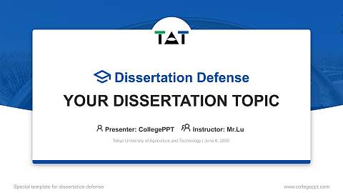Tokyo University of Agriculture and Technology Graduation Thesis Defense PPT Template