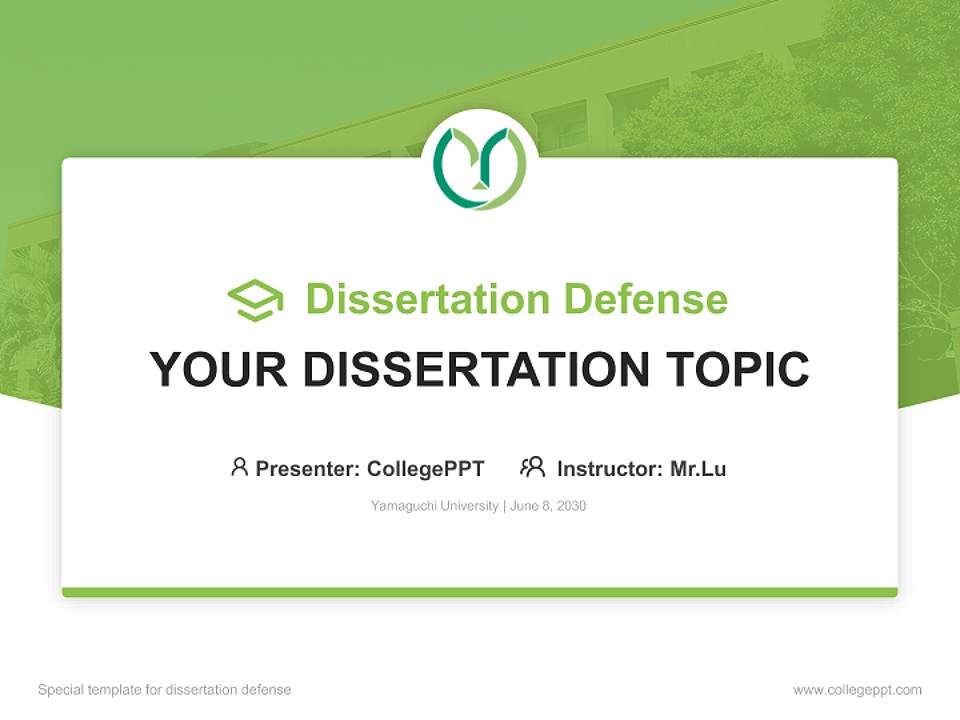 Yamaguchi University Graduation Thesis Defense PPT Template4:3 ratio PPT effect preview image7