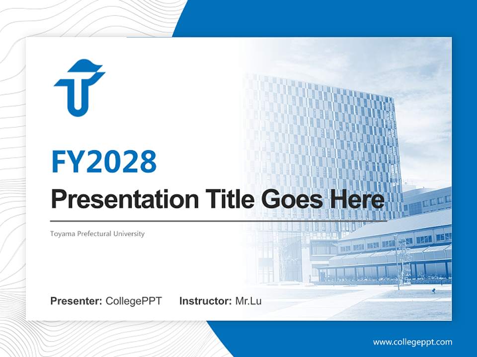 Toyama Prefectural University Academic Presentation/Research Findings Report PPT Template4:3 ratio PPT effect preview image5