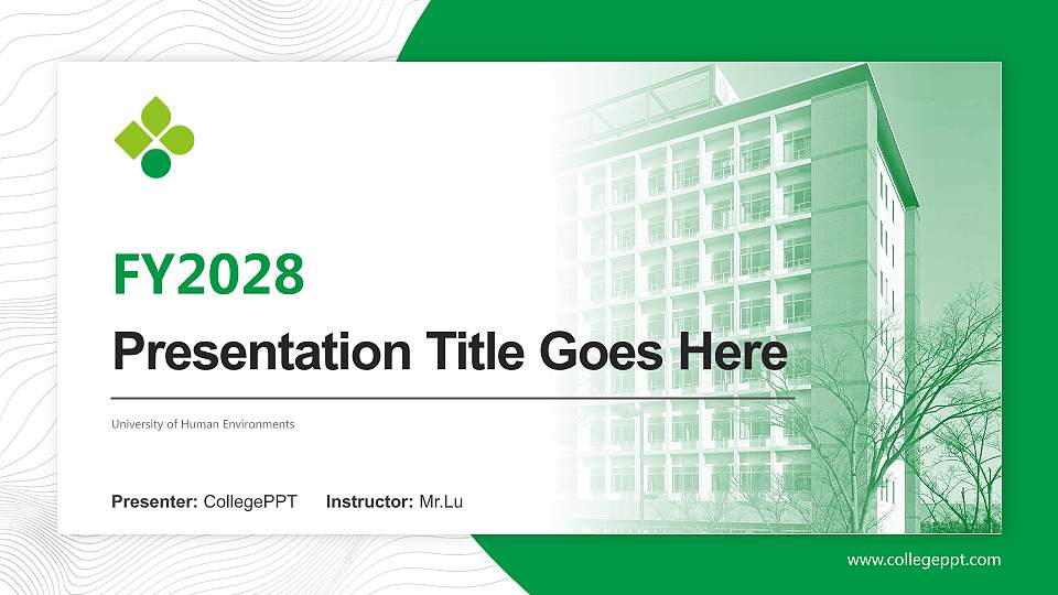 University of Human Environments Academic Presentation/Research Findings Report PPT Template16:9 ratio PPT effect preview image