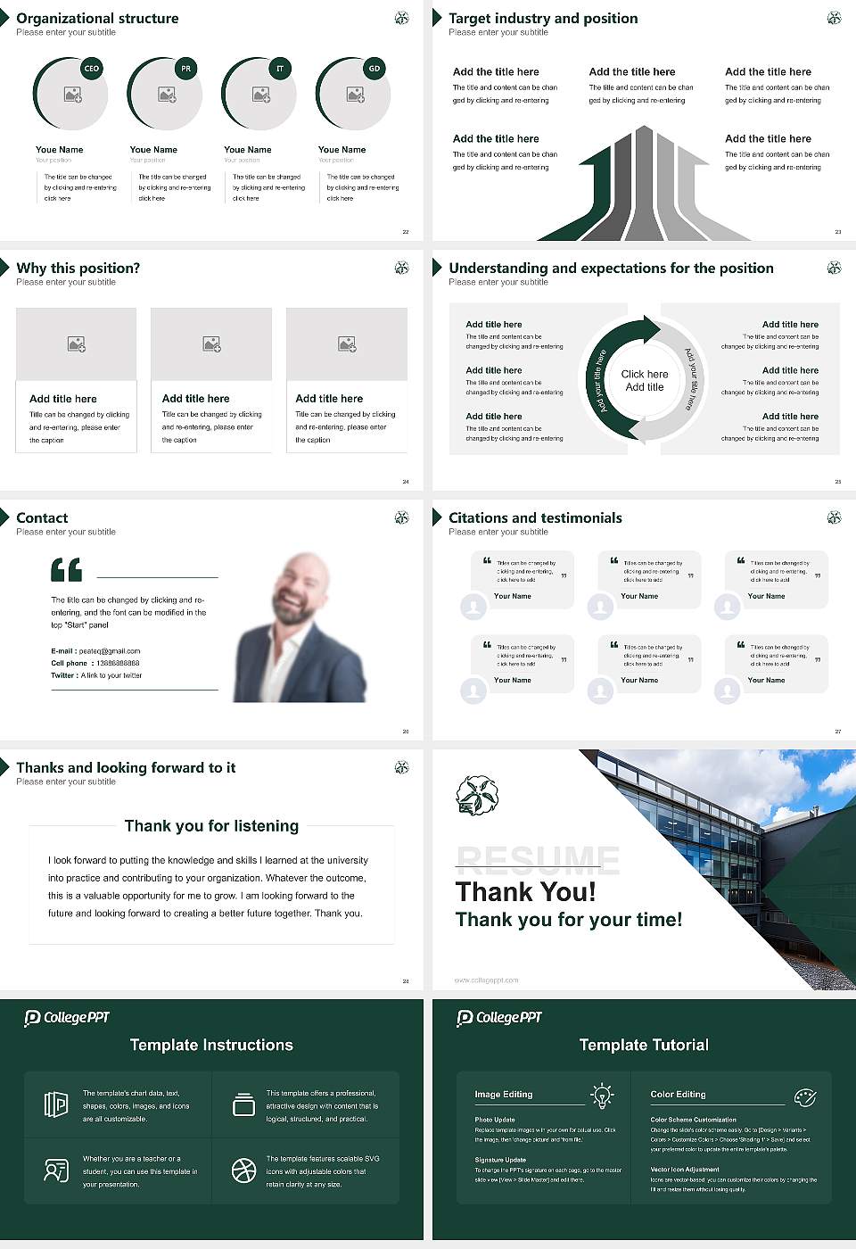 Wakayama Medical University Resume PPT Template16:9 ratio PPT effect preview image4