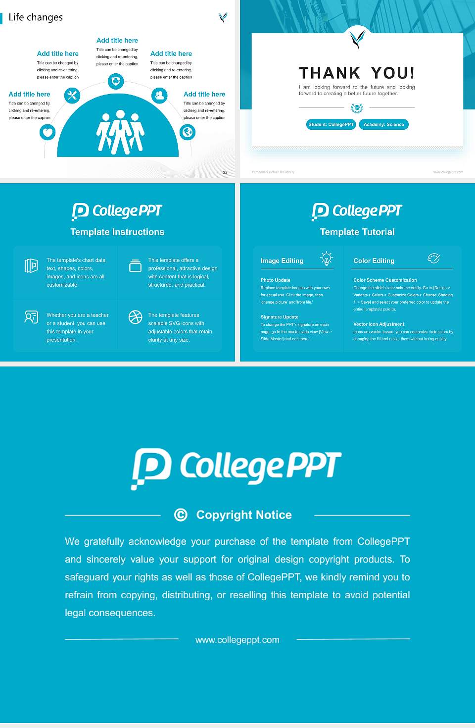 Yamanashi Gakuin University National Scholarship Defense PPT Template4:3 ratio PPT effect preview image4