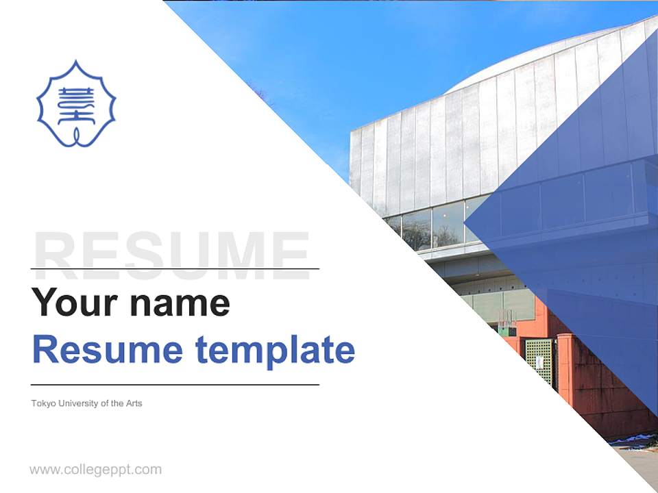 Tokyo University of the Arts Resume PPT Template4:3 ratio PPT effect preview image5