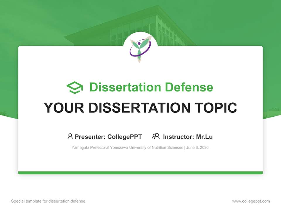 Yamagata Prefectural Yonezawa University of Nutrition Sciences Graduation Thesis Defense PPT Template4:3 ratio PPT effect preview image7