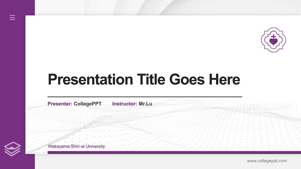 Wakayama Shin-ai University Thesis Proposal/Graduation Defense PPT Template16:9 ratio PPT effect preview image