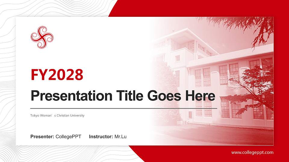 Tokyo Woman’s Christian University Academic Presentation/Research Findings Report PPT Template16:9 ratio PPT effect preview image