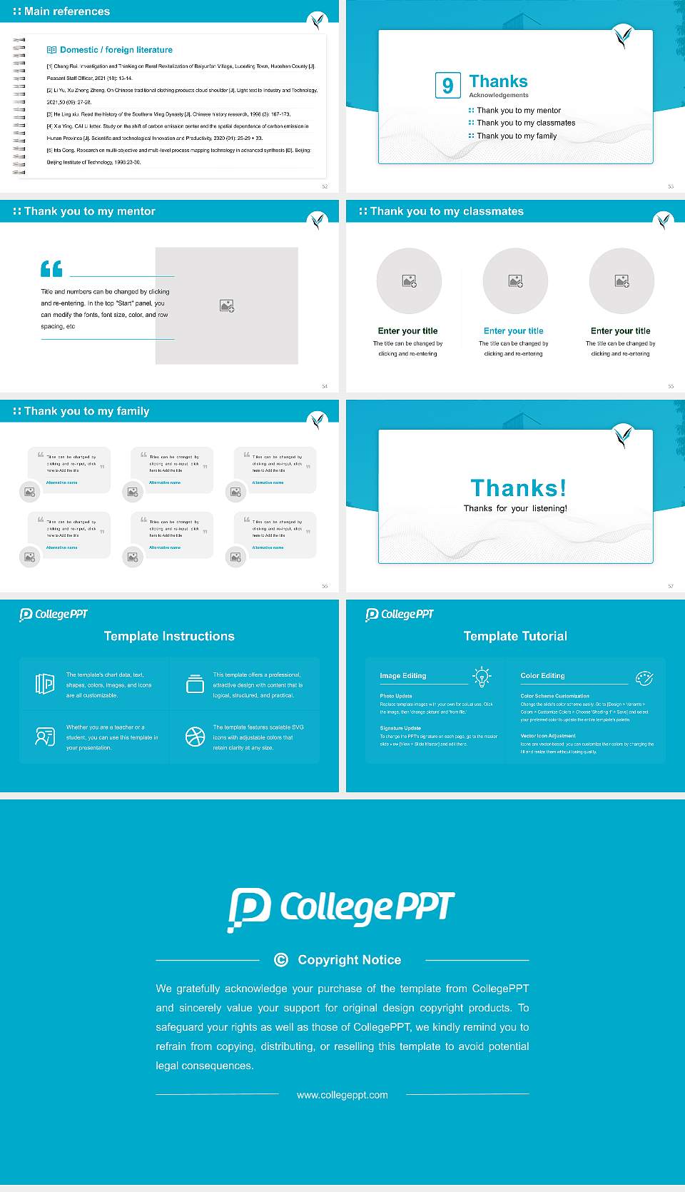 Yamanashi Gakuin University Graduation Thesis Defense PPT Template16:9 ratio PPT effect preview image7