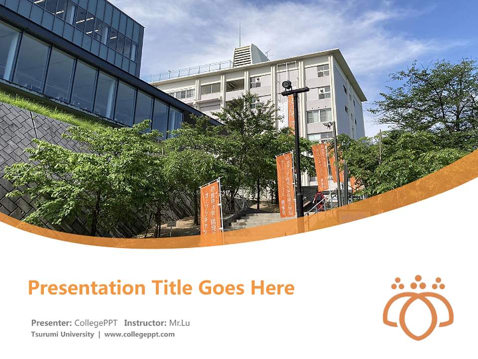 Tsurumi University Course/Courseware Creation PPT Template4:3 ratio PPT effect preview image5