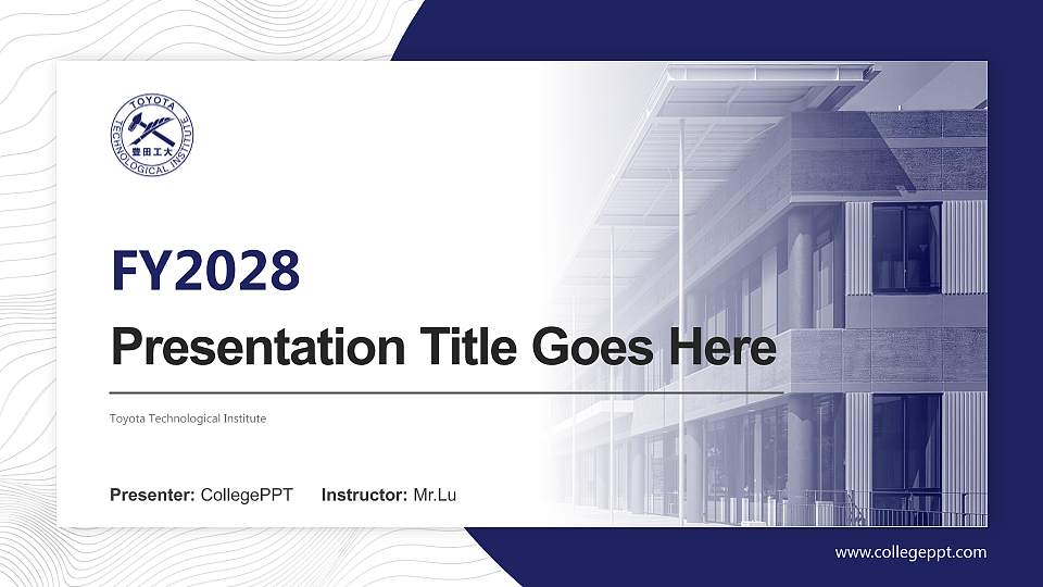 Toyota Technological Institute Academic Presentation/Research Findings Report PPT Template16:9 ratio PPT effect preview image