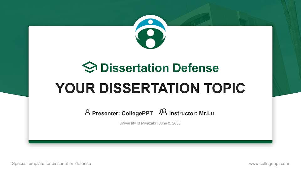 University of Miyazaki Graduation Thesis Defense PPT Template16:9 ratio PPT effect preview image