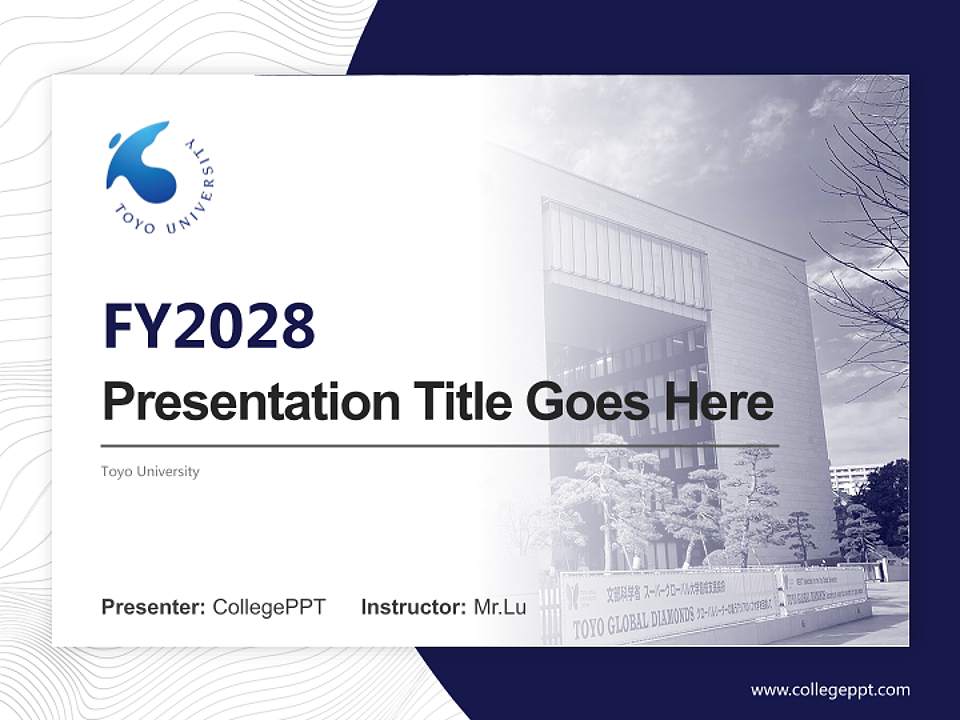 Toyo University Academic Presentation/Research Findings Report PPT Template4:3 ratio PPT effect preview image5