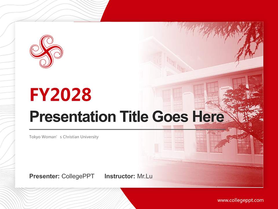 Tokyo Woman’s Christian University Academic Presentation/Research Findings Report PPT Template4:3 ratio PPT effect preview image5