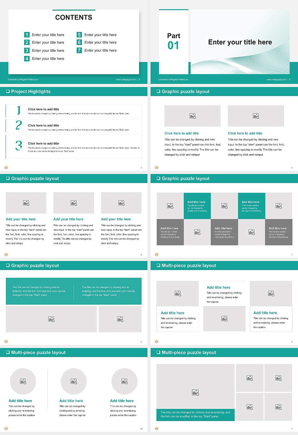 University of Niigata Prefecture General PPT Template16:9 ratio PPT effect preview image2