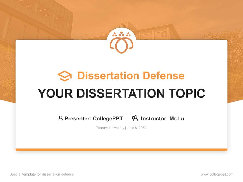 Tsurumi University Graduation Thesis Defense PPT Template4:3 ratio PPT effect preview image7