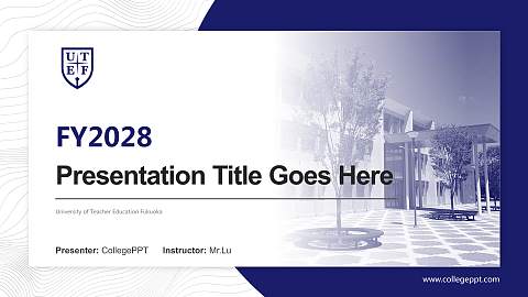 University of Teacher Education Fukuoka Academic Presentation/Research Findings Report PPT Template