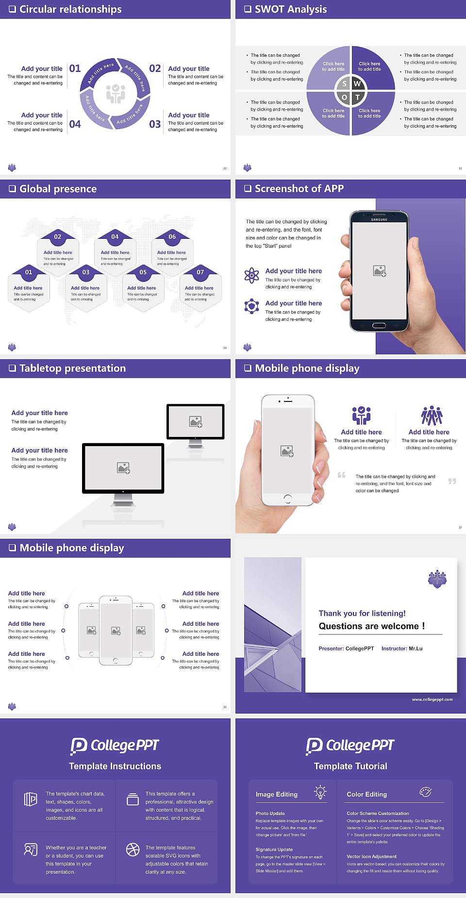 University of Tsukuba General PPT Template4:3 ratio PPT effect preview image5