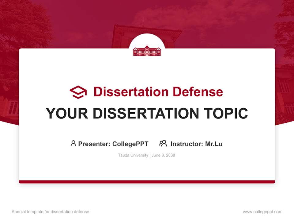 Tsuda University Graduation Thesis Defense PPT Template4:3 ratio PPT effect preview image7