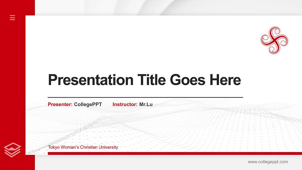 Tokyo Woman’s Christian University Thesis Proposal/Graduation Defense PPT Template16:9 ratio PPT effect preview image