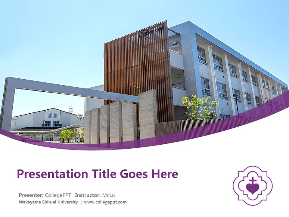Wakayama Shin-ai University Course/Courseware Creation PPT Template4:3 ratio PPT effect preview image5