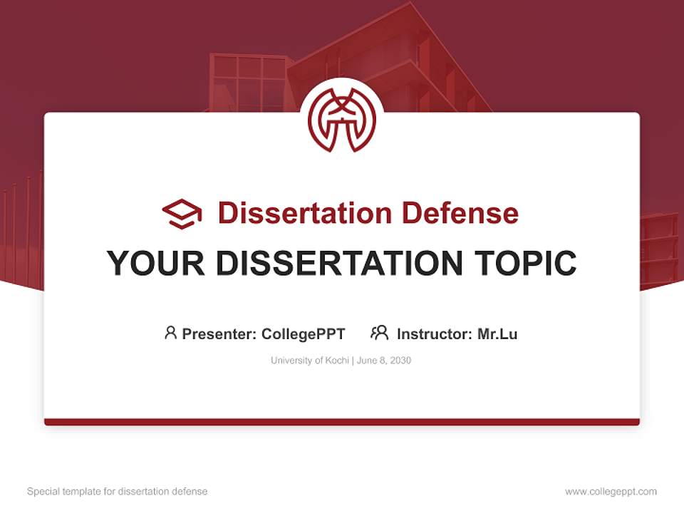 University of Kochi Graduation Thesis Defense PPT Template4:3 ratio PPT effect preview image7