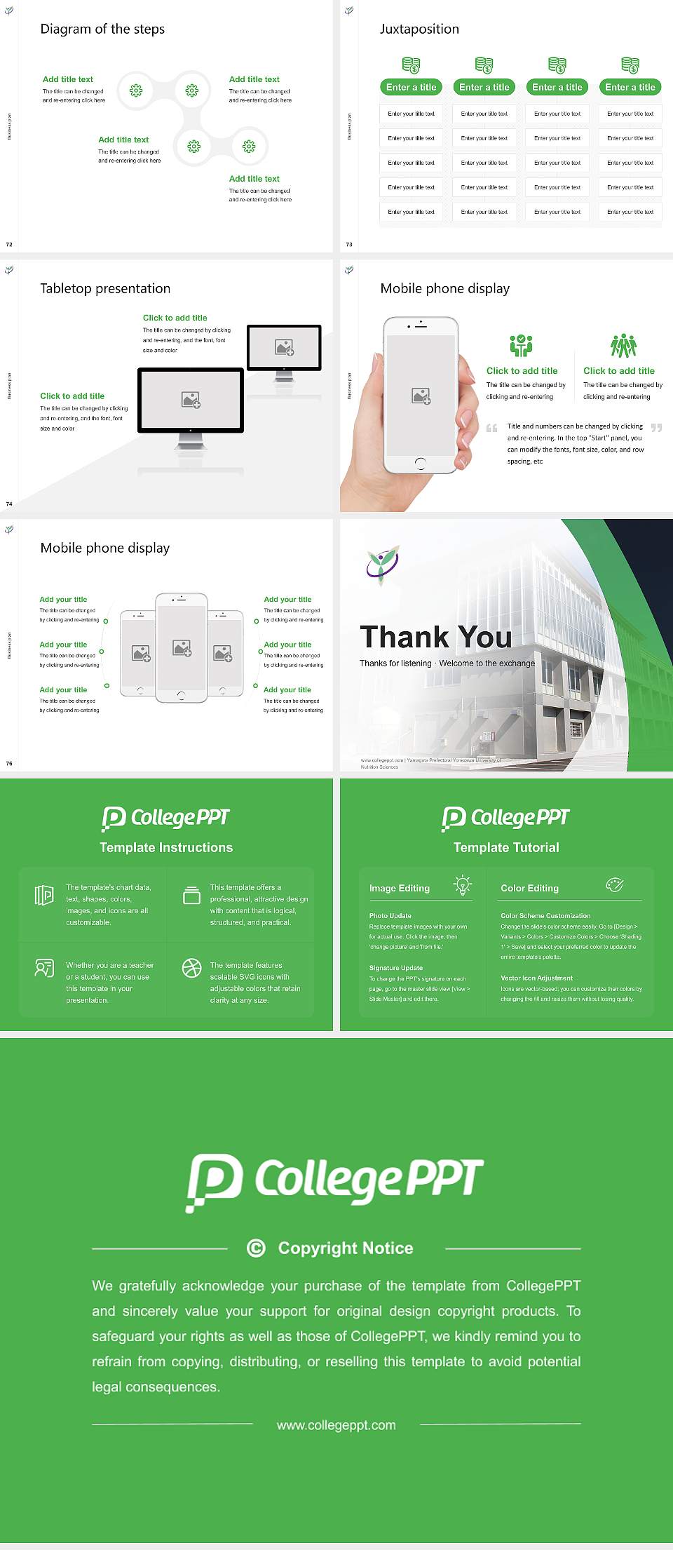 Yamagata Prefectural Yonezawa University of Nutrition Sciences Competition/Entrepreneurship Contest PPT Template4:3 ratio PPT effect preview image9