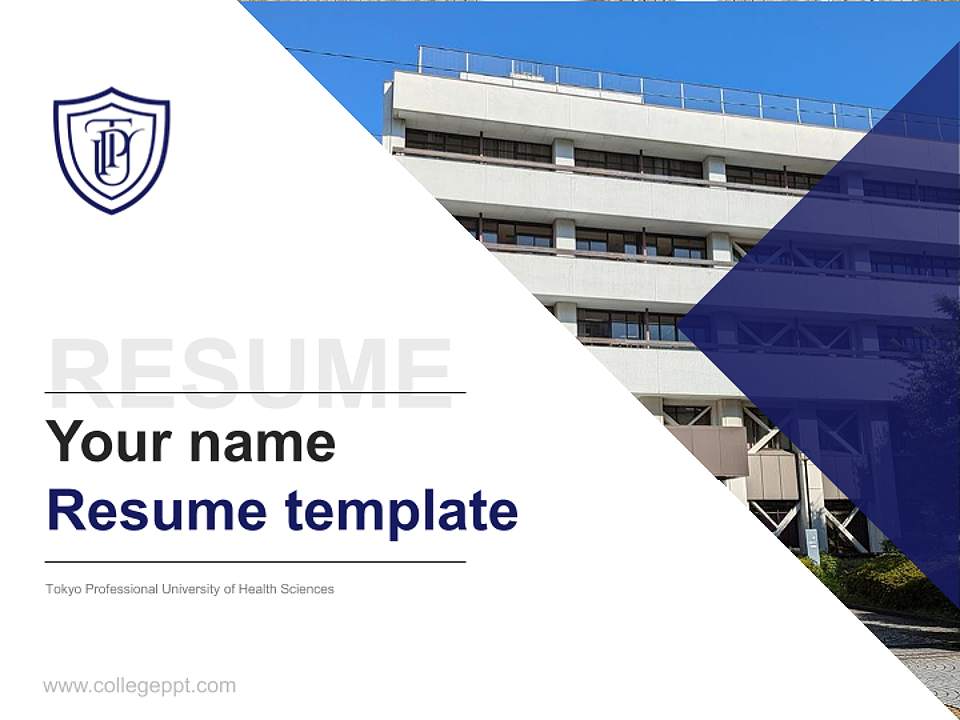 Tokyo Professional University of Health Sciences Resume PPT Template4:3 ratio PPT effect preview image5
