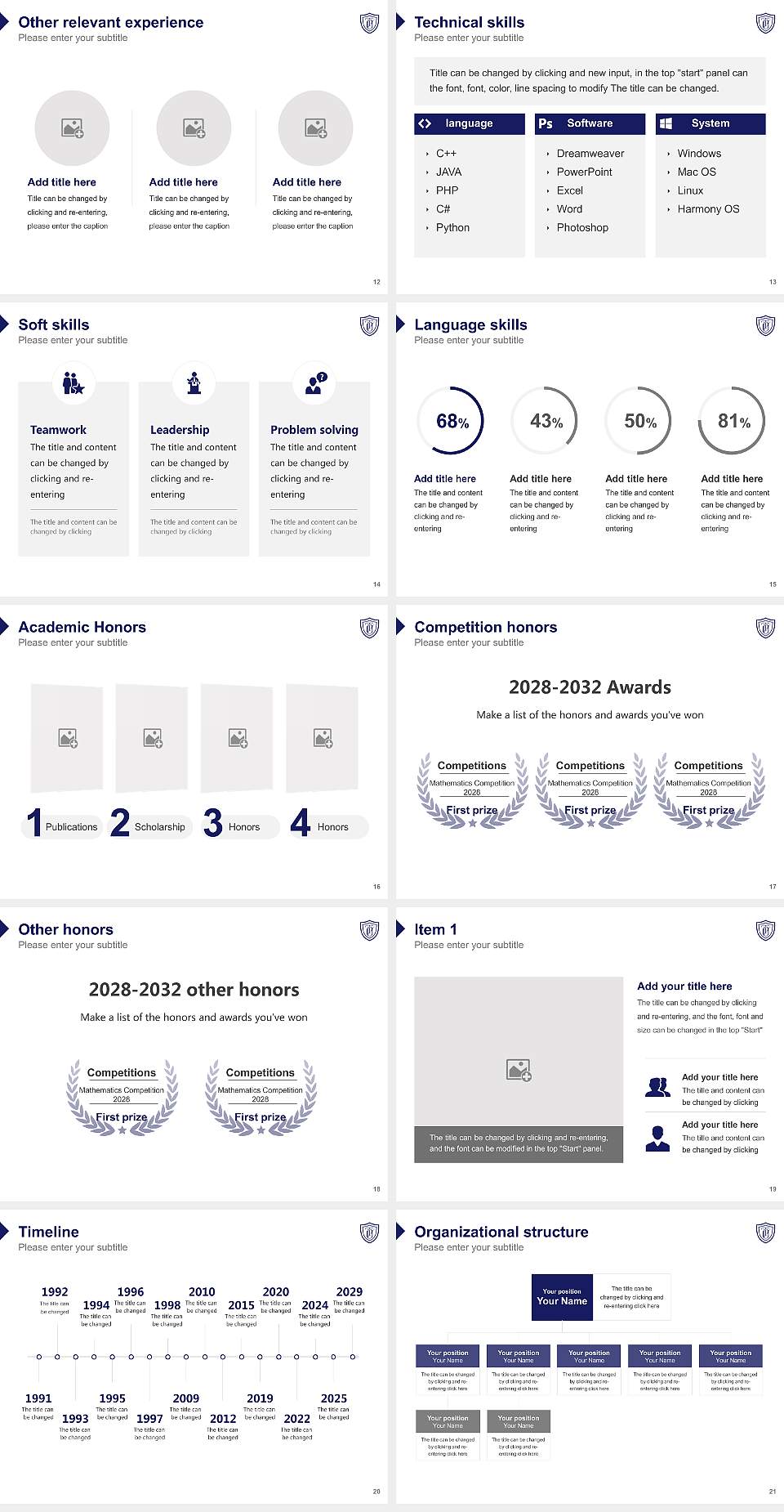 Tokyo Professional University of Health Sciences Resume PPT Template4:3 ratio PPT effect preview image3