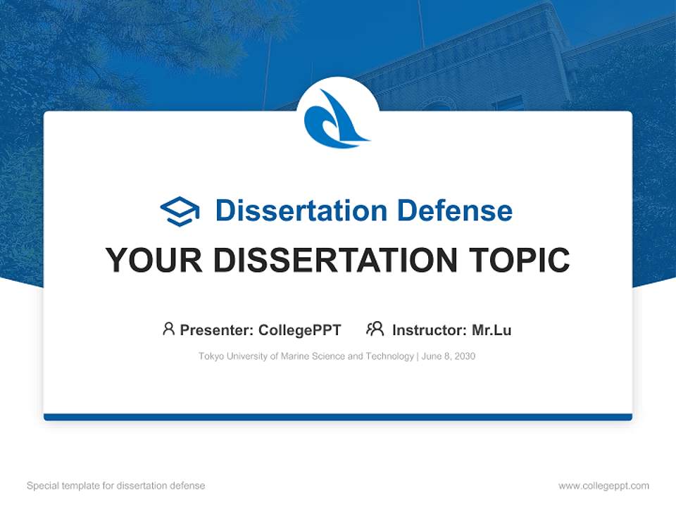 Tokyo University of Marine Science and Technology Graduation Thesis Defense PPT Template4:3 ratio PPT effect preview image7
