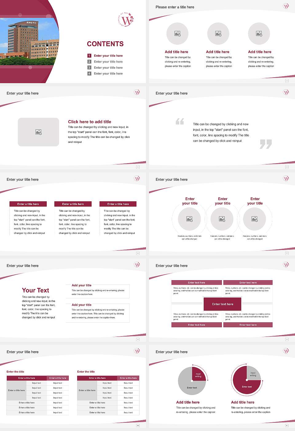 Wayo Women’s University Course/Courseware Creation PPT Template16:9 ratio PPT effect preview image2