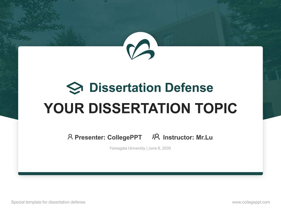 Yamagata University Graduation Thesis Defense PPT Template4:3 ratio PPT effect preview image7