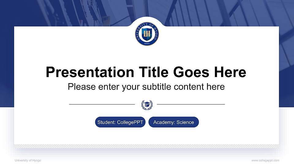 University of Hyogo National Scholarship Defense PPT Template16:9 ratio PPT effect preview image
