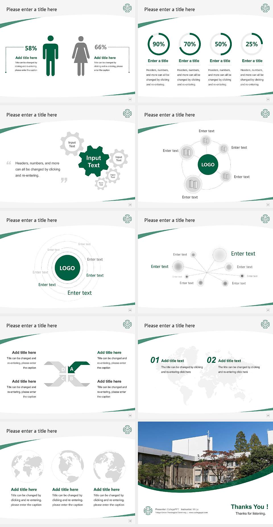 Tokyo Union Theological Seminary Course/Courseware Creation PPT Template4:3 ratio PPT effect preview image4