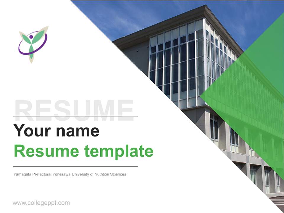Yamagata Prefectural Yonezawa University of Nutrition Sciences Resume PPT Template4:3 ratio PPT effect preview image5