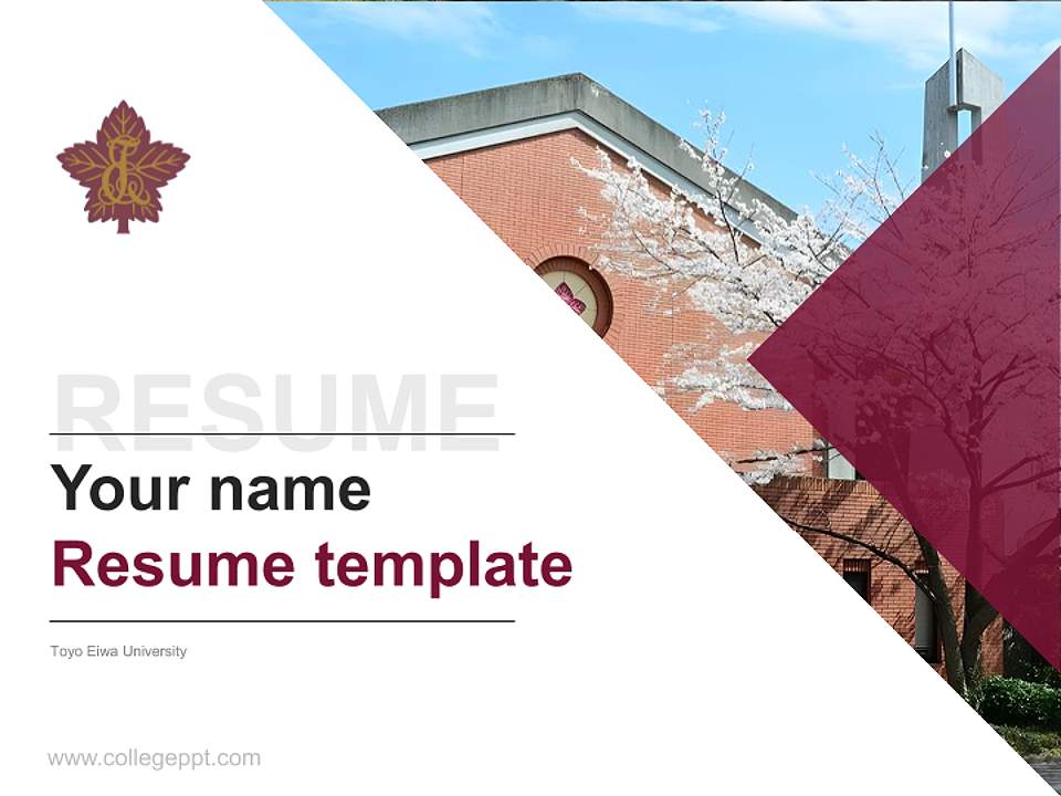 Toyo Eiwa University Resume PPT Template4:3 ratio PPT effect preview image5