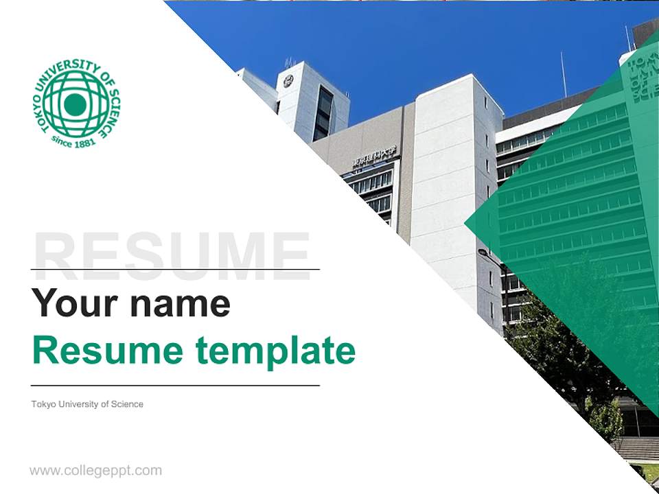Tokyo University of Science Resume PPT Template4:3 ratio PPT effect preview image5