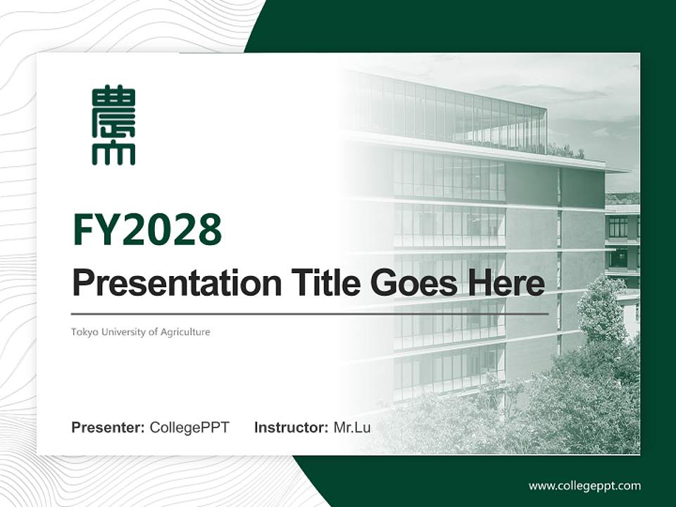 Tokyo University of Agriculture Academic Presentation/Research Findings Report PPT Template4:3 ratio PPT effect preview image5