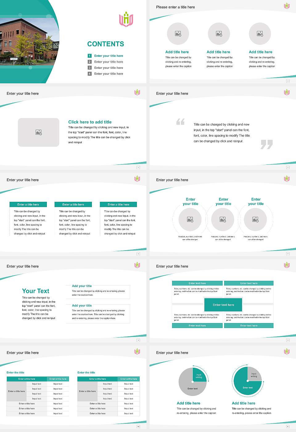 University of Niigata Prefecture Course/Courseware Creation PPT Template16:9 ratio PPT effect preview image2