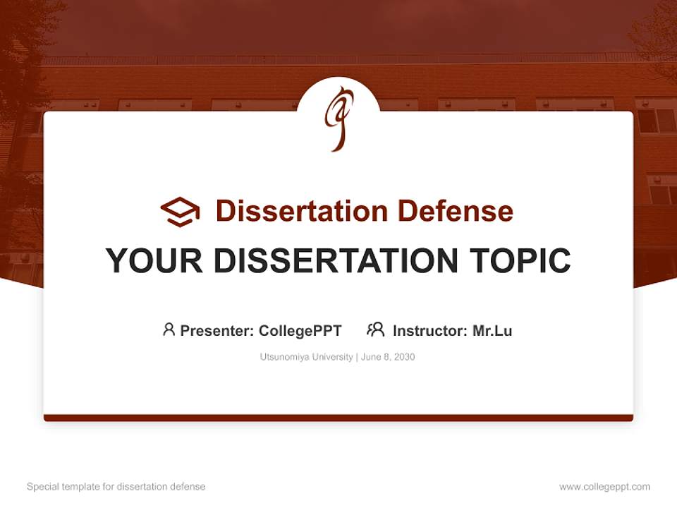 Utsunomiya University Graduation Thesis Defense PPT Template4:3 ratio PPT effect preview image7