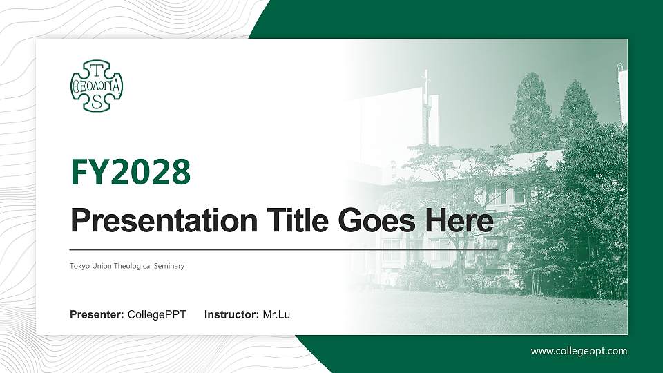 Tokyo Union Theological Seminary Academic Presentation/Research Findings Report PPT Template16:9 ratio PPT effect preview image