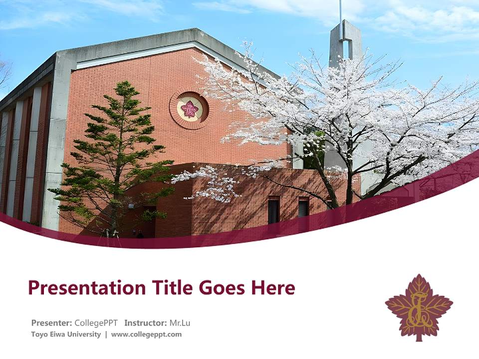 Toyo Eiwa University Course/Courseware Creation PPT Template4:3 ratio PPT effect preview image5