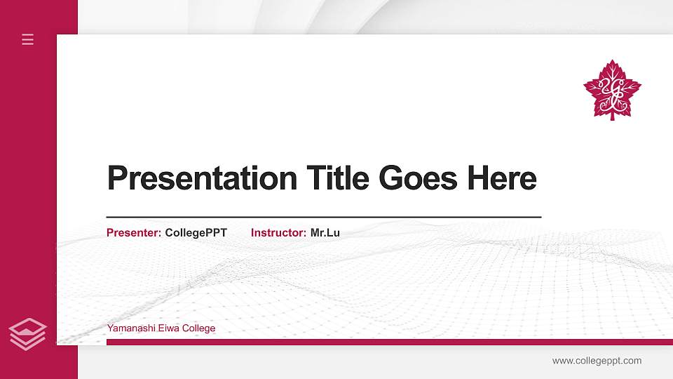 Yamanashi Eiwa College Thesis Proposal/Graduation Defense PPT Template16:9 ratio PPT effect preview image