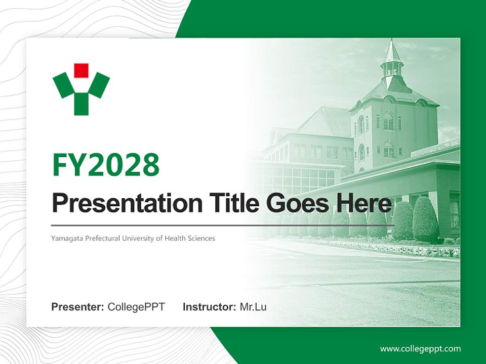 Yamagata Prefectural University of Health Sciences Academic Presentation/Research Findings Report PPT Template4:3 ratio PPT effect preview image5
