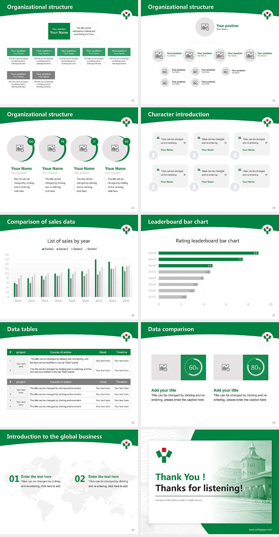 Yamagata Prefectural University of Health Sciences Academic Presentation/Research Findings Report PPT Template4:3 ratio PPT effect preview image4