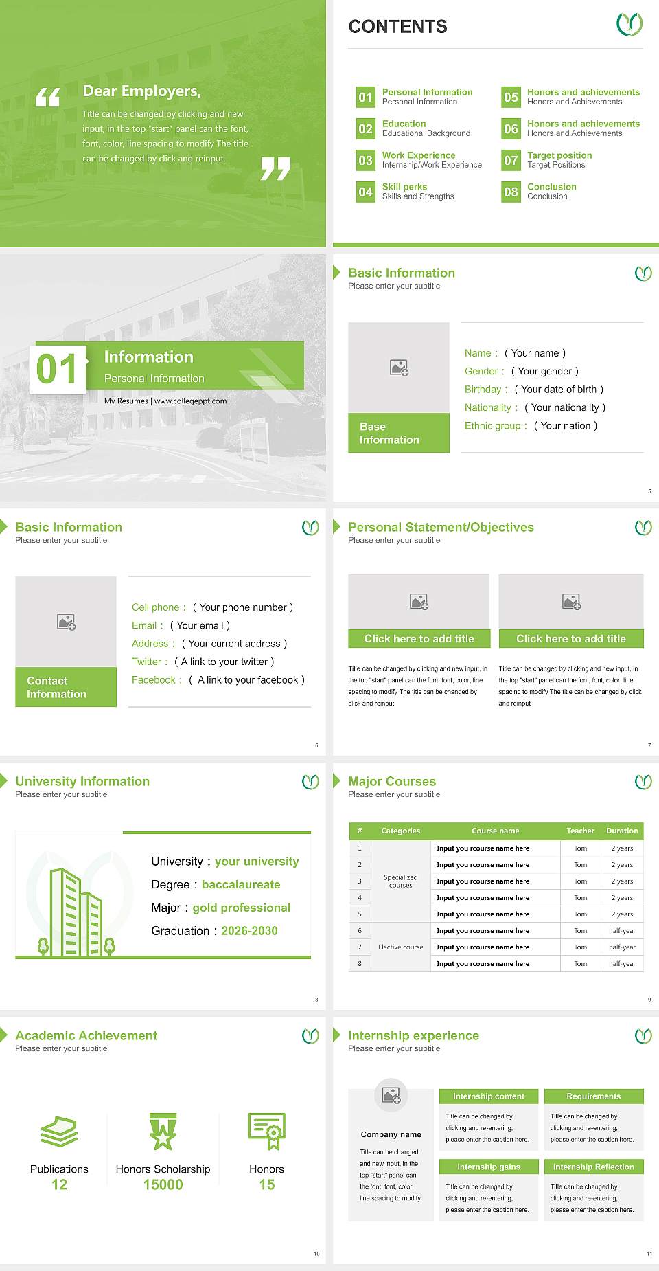 Yamaguchi University Resume PPT Template4:3 ratio PPT effect preview image2